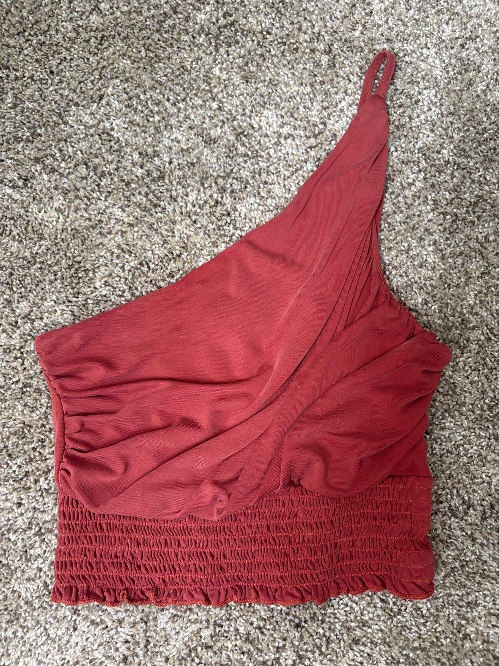 Urban Outfitters One-Shoulder Rust Red Crop Top